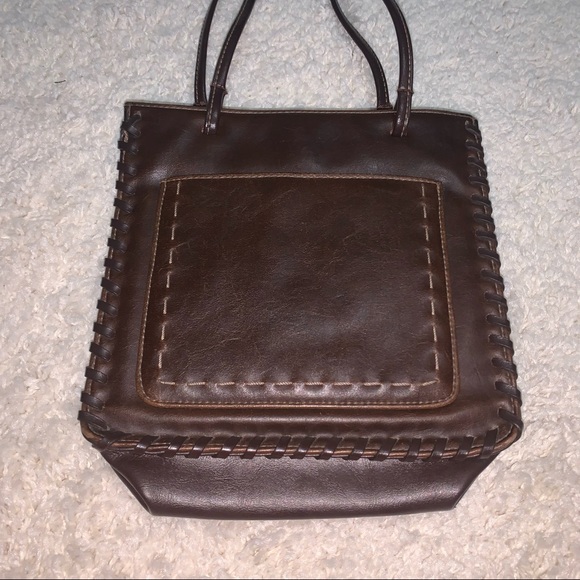 VINTAGE Dark Brown Faux Leather-Like Braided Bag Mini Purse - Picture 4 of 16